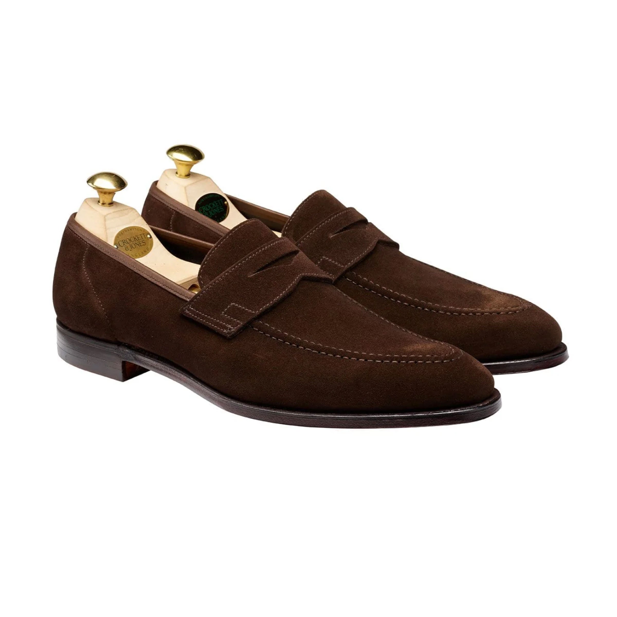 Crockett & Jones - Teign Unlined Suede Loafers SHOES Crockett & Jones Dark Brown 6UK