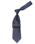 Italian Blue Geo Print Seven Fold 100% Silk Tie TIES/CRAVATS Robert Old