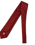 Italian Red Flower Print Seven Fold 100% Silk Tie TIES/CRAVATS Robert Old