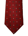 Italian Red Flower Print Seven Fold 100% Silk Tie TIES/CRAVATS Robert Old