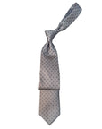 Italian Silver Geometric Print Seven Fold 100% Silk Tie TIES/CRAVATS Robert Old