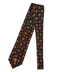 Italian Petrol & Brown Print Seven Fold 100% Silk Tie TIES/CRAVATS Robert Old