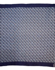 Hand rolled 12" Silk Double Sided Handkerchief- Blue Pattern HANDKERCHIEFS Robert Old