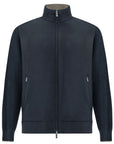 Paul & Shark - Navy Hybrid Blouson in Wool & Silk BLOUSONS Paul & Shark