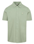 Sandbanks - Sage Green Full Button Interlock Polo Shirt S/S SHIRTS Sandbanks