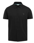 Sandbanks - Black Green Full Button Interlock Polo Shirt S/S SHIRTS Sandbanks