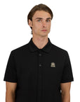 Sandbanks - Black Green Full Button Interlock Polo Shirt S/S SHIRTS Sandbanks