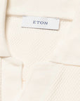 Eton - Off White Interlock Cotton Open Collar Knit Polo Shirt S/S POLOS Eton