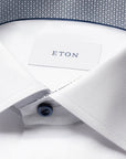 Eton - White Contrast Collar Signature Twill Slim Fit Shirt L/S SHIRTS Eton