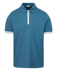 Sandbanks - Silicone Zip Polo Shirt Teal S/S POLOS Sandbanks