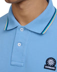 Sandbanks - Badge Logo Polo Shirt Dusty Blue S/S POLOS Sandbanks