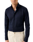 Eton - Dark Navy Filo di Scozia Jersey Slim Fit Shirt L/S SHIRTS Eton