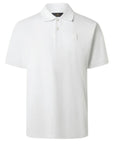 Belstaff - White Mercerised Cotton Steel Polo S/S POLOS Belstaff