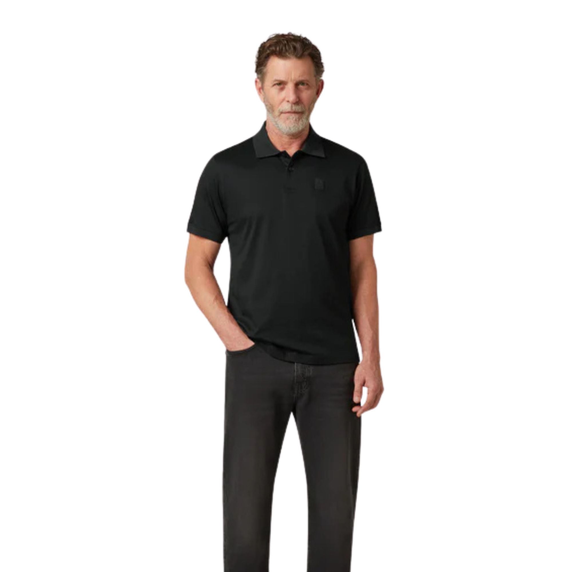 Belstaff - Black Mercerised Cotton Steel Polo – Robert Old & Co