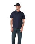 Belstaff - Dark Ink Navy Mercerised Cotton Steel Polo S/S POLOS Belstaff