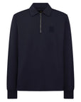 Belstaff - Curator Collared Sweatshirt in Dark Ink – Supima Cotton Fleece SWEATS Belstaff