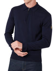 Belstaff - Kyle Polo in Dark Ink – Extra-Fine Merino Wool KNITWEAR Belstaff