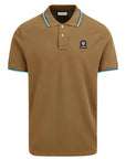 Sandbanks - Badge Logo Polo Shirt Light Brown S/S POLOS Sandbanks