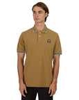 Sandbanks - Badge Logo Polo Shirt Light Brown S/S POLOS Sandbanks