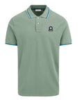 Sandbanks - Badge Logo Polo Shirt Sage Green S/S POLOS Sandbanks