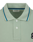 Sandbanks - Badge Logo Polo Shirt Sage Green S/S POLOS Sandbanks