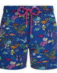 Vilebrequin - Blue Aquarium 'Moorise' Stretch Short Swim Shorts SWIMWEAR Vilebrequin