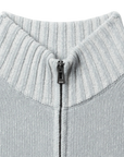 Belstaff - Quarry Blue and Silver Birch Watch Full-zip Lambswool Sweater KNITWEAR Belstaff