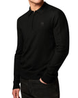 Belstaff - Black Colden Merino Wool Knitted Polo Shirt KNITWEAR Belstaff