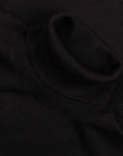 Black Wool Italian Polo Neck Sweater