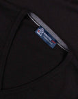 Black Wool Italian Sleeveless V-Neck Sweater