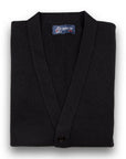 Robert Old - Black Mallaig 4ply Cashmere Cardigan CASHMERE Robert Old Black 36UK
