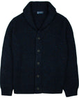 Navy Melange Wool and Cashmere Wool Milano Cardigan KNITWEAR Robert Old