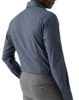 Eton - Navy Blue Paisley Print Cotton Slim Fit Shirt L/S SHIRTS Eton