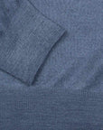 Navy Fine Knitted Wool Quarter Zip Sweater KNITWEAR Robert Old