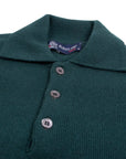 Robert Old - Bottle Green Balvenie 3 Button 4ply Cashmere Polo Sweater CASHMERE Robert Old