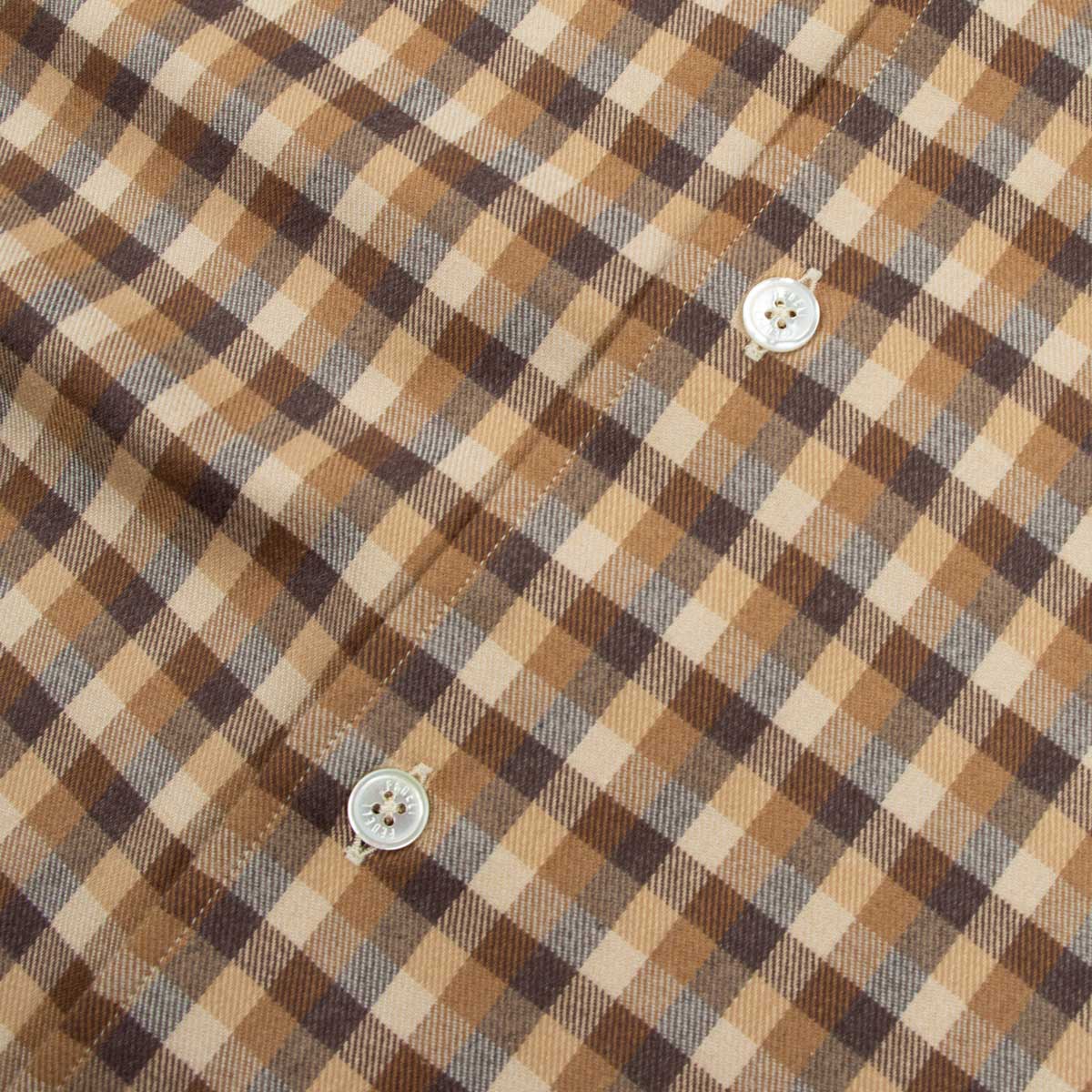 Fedeli - Brown Check 'Alberto' Slim Fit Brushed Cotton Long Sleeve Shirt L/S SHIRTS FEDELI