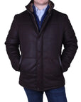 Robert Old - Brown Panelled Leather Hip-Length Coat LEATHERS Robert Old
