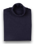 Robert Old - Dark Navy Elgin 2ply Roll Neck Cashmere Sweater CASHMERE Robert Old