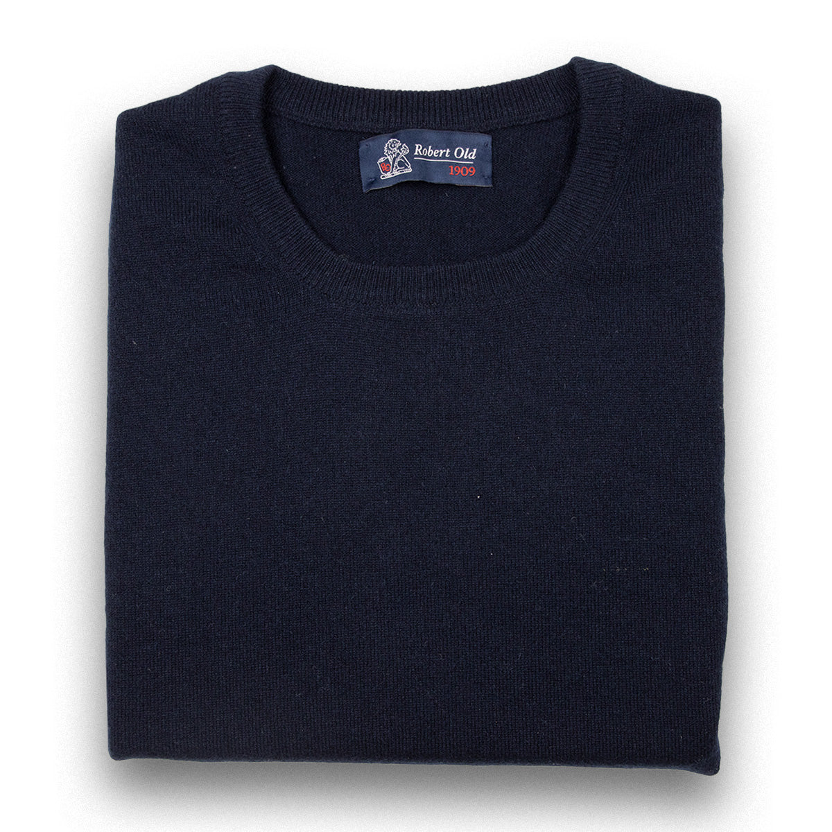 Robert Old - Dark Navy Highclere Cashmere Crew Neck Sweater CASHMERE Robert Old