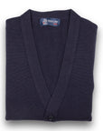 Robert Old - Dark Navy Mallaig 4ply Cashmere Cardigan CASHMERE Robert Old Dark Navy 48UK