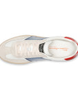 Santoni - White, Blue and Red Double Buckle Oly Leather & Suede Sneaker SHOES Santoni