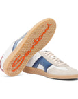 Santoni - White, Blue and Red Double Buckle Oly Leather & Suede Sneaker SHOES Santoni