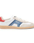 Santoni - White, Blue and Red Double Buckle Oly Leather & Suede Sneaker SHOES Santoni