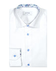 Eton - White Floral Trim Signature Twill Slim Fit Shirt L/S SHIRTS Eton