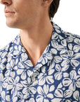Eton - Blue Floral Linen Resort Shirt S/S SHIRTS Eton