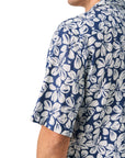 Eton - Blue Floral Linen Resort Shirt S/S SHIRTS Eton
