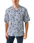 Eton - Blue Floral Linen Resort Shirt S/S SHIRTS Eton