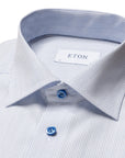 Eton - Blue Micro Print Signature Poplin Slim Fit Shirt L/S SHIRTS Eton