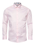 Eton - Light Pink Floral Trim Signature Twill Contemporary Fit Shirt L/S SHIRTS Eton