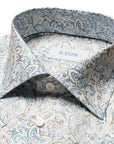 Eton - Green Paisley Cotton-TENCEL™ Contemporary Fit Shirt L/S SHIRTS Eton